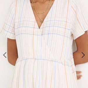 Madewell Clara Plaid Linen Midi Dress Small